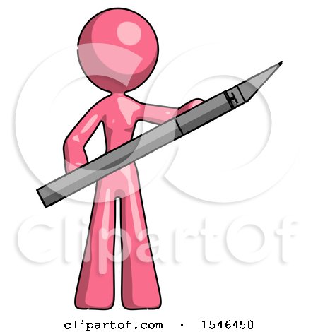 Pink Design Mascot Woman Holding Large Scalpel by Leo Blanchette