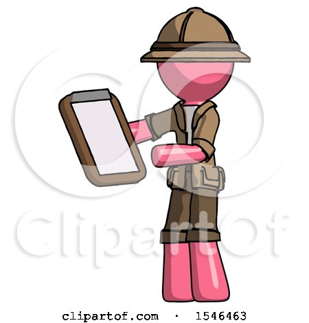 Pink Explorer Ranger Man Reviewing Stuff on Clipboard by Leo Blanchette