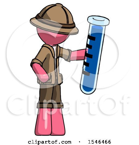 Pink Explorer Ranger Man Holding Large Test Tube by Leo Blanchette