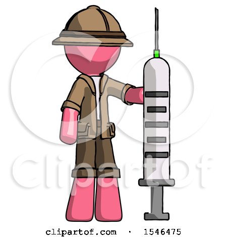 Pink Explorer Ranger Man Holding Large Syringe by Leo Blanchette