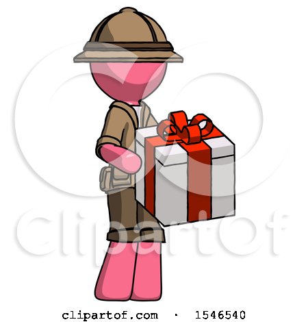 Pink Explorer Ranger Man Giving a Present by Leo Blanchette