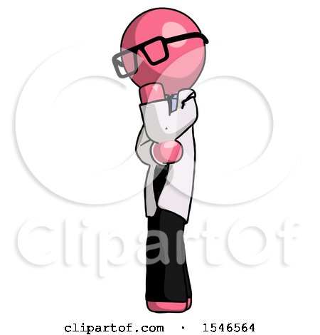Pink Doctor Scientist Man Thinking, Wondering, or Pondering by Leo Blanchette