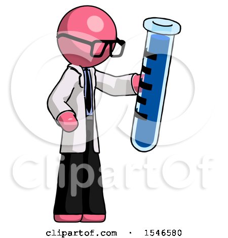 Pink Doctor Scientist Man Holding Large Test Tube by Leo Blanchette