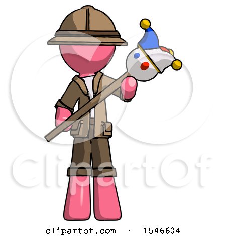 Pink Explorer Ranger Man Holding Jester Diagonally by Leo Blanchette