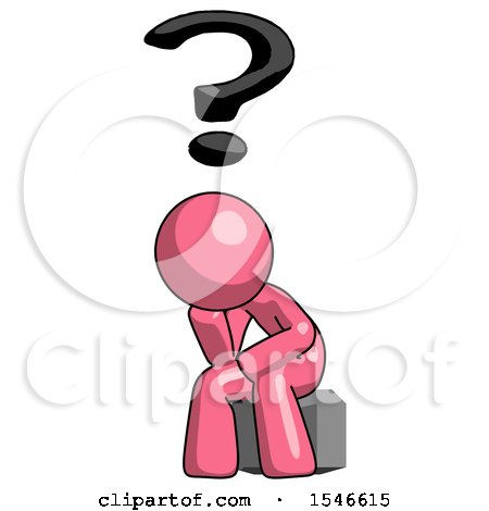 Pink Design Mascot Man Thinker Question Mark Concept by Leo Blanchette