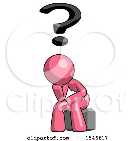 Pink Design Mascot Woman Thinker Question Mark Concept by Leo Blanchette