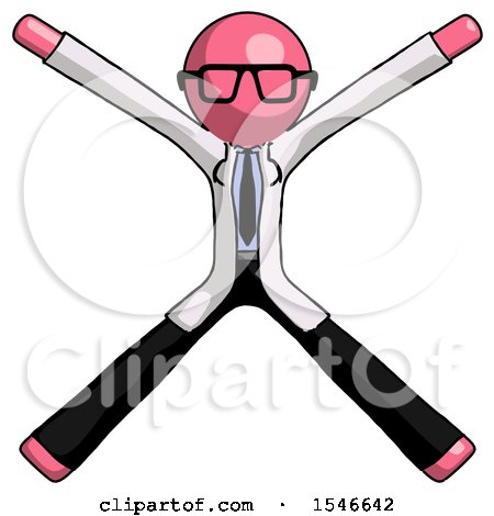 Pink Doctor Scientist Man with Arms and Legs Stretched out by Leo Blanchette