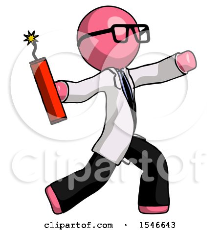 Pink Doctor Scientist Man Throwing Dynamite by Leo Blanchette