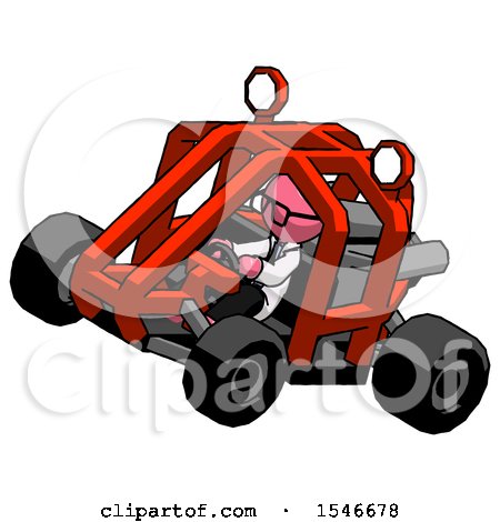 Pink Doctor Scientist Man Riding Sports Buggy Side Top Angle View by Leo Blanchette
