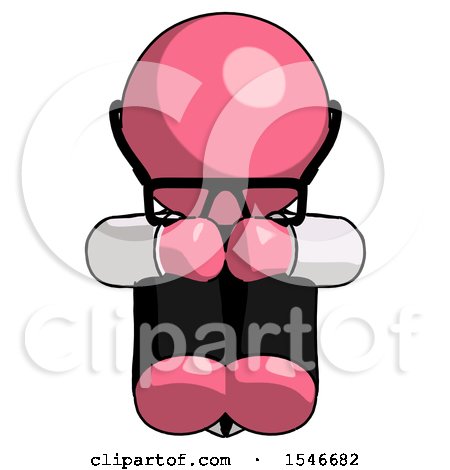 Pink Doctor Scientist Man Sitting with Head down Facing Forward by Leo Blanchette