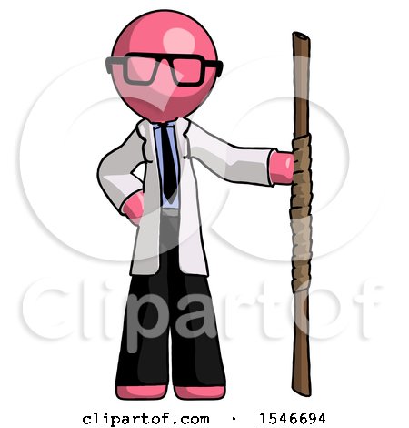 Pink Doctor Scientist Man Holding Staff or Bo Staff by Leo Blanchette