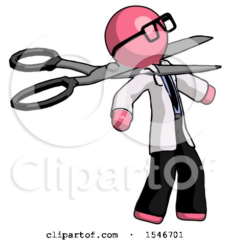 Pink Doctor Scientist Man Scissor Beheading Office Worker Execution by Leo Blanchette