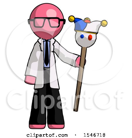 Pink Doctor Scientist Man Holding Jester Staff by Leo Blanchette