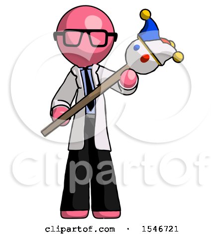 Pink Doctor Scientist Man Holding Jester Diagonally by Leo Blanchette