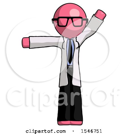 Pink Doctor Scientist Man Directing Traffic Left by Leo Blanchette