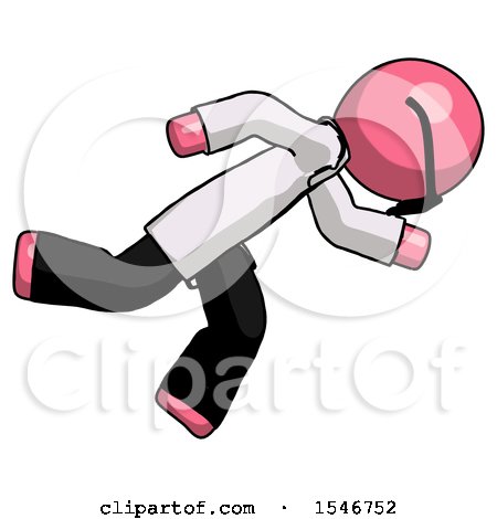 Pink Doctor Scientist Man Running While Falling down by Leo Blanchette