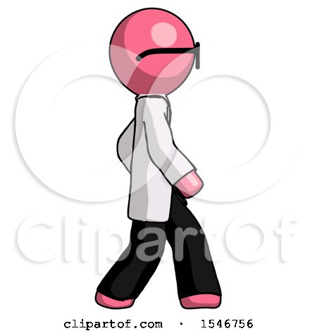 Pink Doctor Scientist Man Walking Right Side View by Leo Blanchette