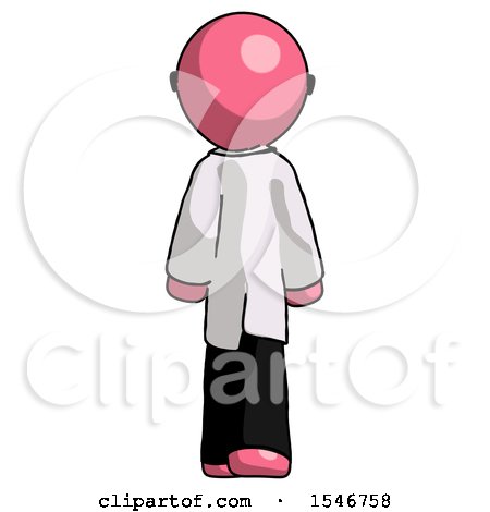Pink Doctor Scientist Man Walking Away, Back View by Leo Blanchette