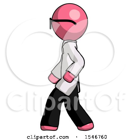 Pink Doctor Scientist Man Walking Left Side View by Leo Blanchette