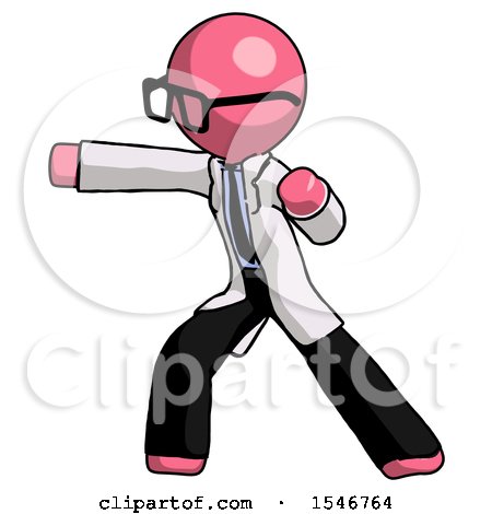 Pink Doctor Scientist Man Martial Arts Punch Left by Leo Blanchette