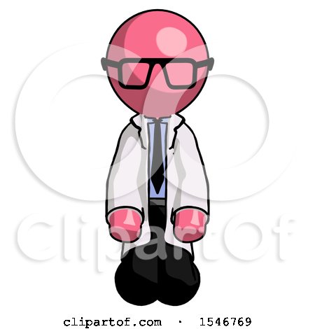Pink Doctor Scientist Man Kneeling Front Pose by Leo Blanchette