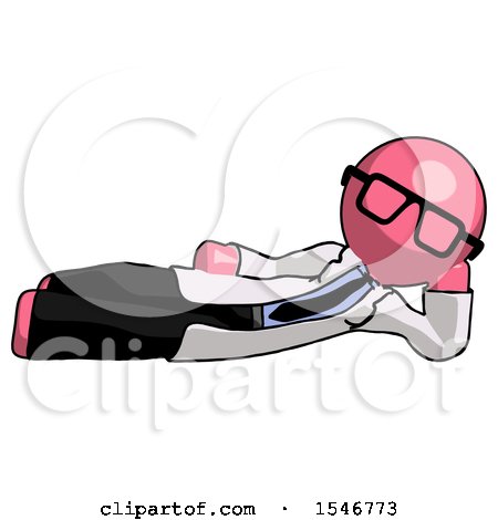 Pink Doctor Scientist Man Reclined on Side by Leo Blanchette