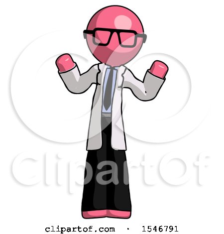 Pink Doctor Scientist Man Shrugging Confused by Leo Blanchette