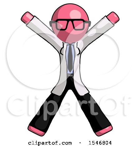 Pink Doctor Scientist Man Jumping or Flailing by Leo Blanchette