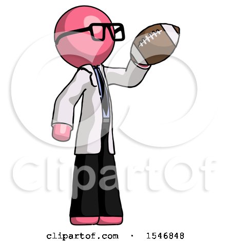Pink Doctor Scientist Man Holding Football up by Leo Blanchette