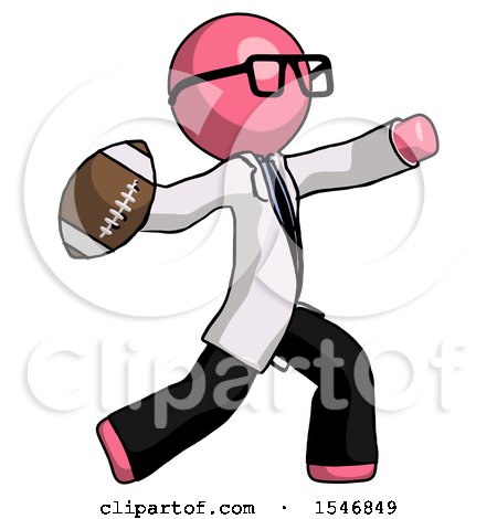 Pink Doctor Scientist Man Throwing Football by Leo Blanchette