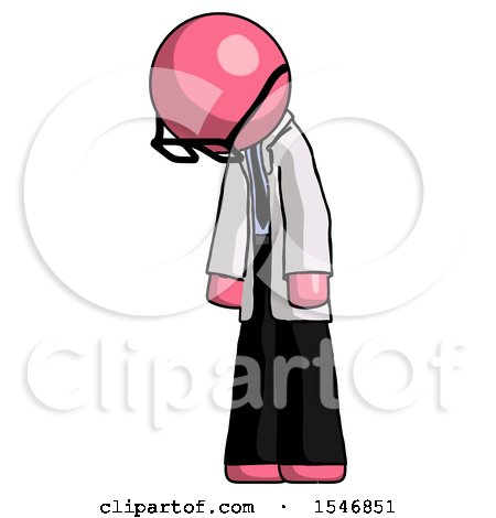 Pink Doctor Scientist Man Depressed with Head down Turned Left by Leo Blanchette