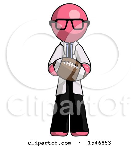 Pink Doctor Scientist Man Giving Football to You by Leo Blanchette