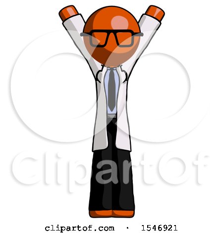 Orange Doctor Scientist Man Hands up by Leo Blanchette