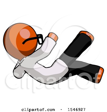 Orange Doctor Scientist Man Falling Backwards by Leo Blanchette