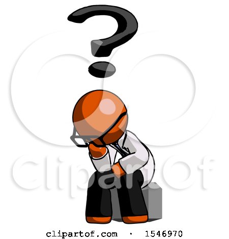 Orange Doctor Scientist Man Thinker Question Mark Concept by Leo Blanchette