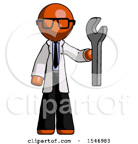 Orange Doctor Scientist Man Holding Wrench Ready to Repair or Work by Leo Blanchette