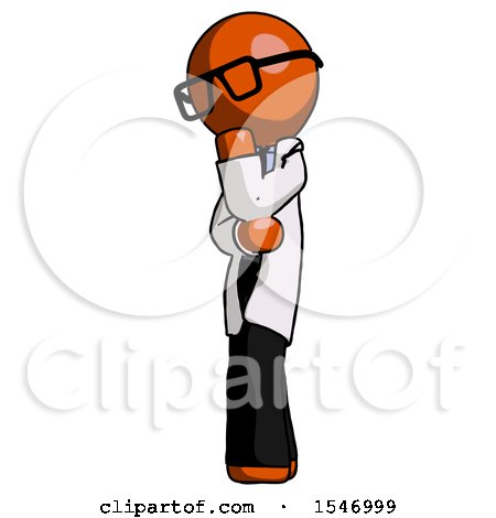 Orange Doctor Scientist Man Thinking, Wondering, or Pondering by Leo Blanchette