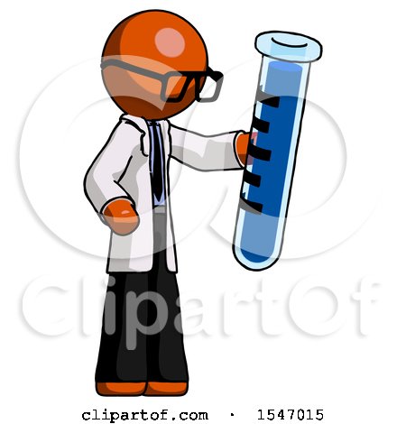 Orange Doctor Scientist Man Holding Large Test Tube by Leo Blanchette