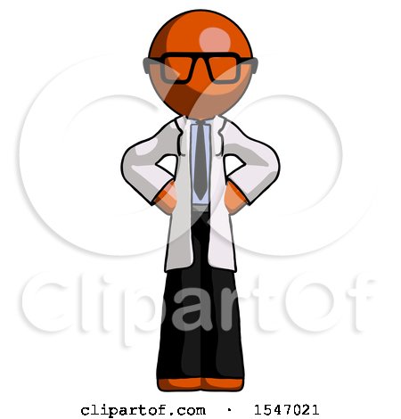 Orange Doctor Scientist Man Hands on Hips by Leo Blanchette