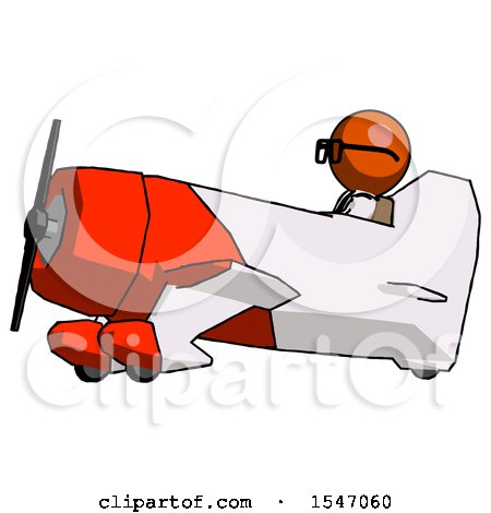 Orange Doctor Scientist Man in Geebee Stunt Aircraft Side View by Leo Blanchette