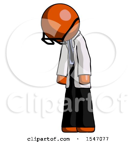 Orange Doctor Scientist Man Depressed with Head down Turned Left by Leo Blanchette