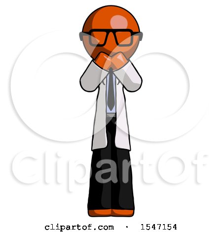 Orange Doctor Scientist Man Laugh, Giggle, or Gasp Pose by Leo Blanchette
