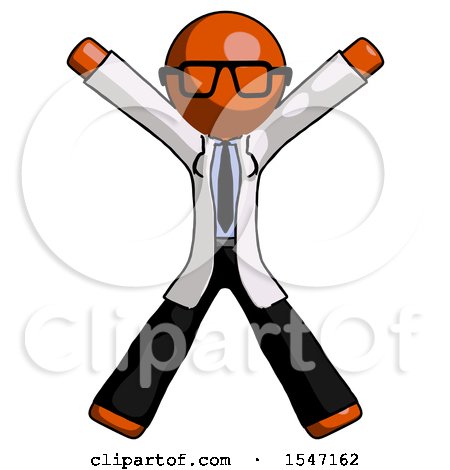 Orange Doctor Scientist Man Jumping or Flailing by Leo Blanchette