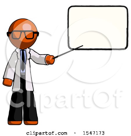 Orange Doctor Scientist Man Giving Presentation in Front of Dry-erase Board by Leo Blanchette