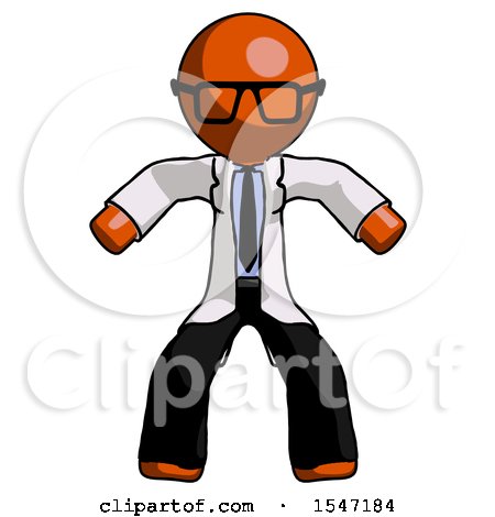 Orange Doctor Scientist Male Sumo Wrestling Power Pose by Leo Blanchette