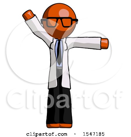 Orange Doctor Scientist Man Directing Traffic Right by Leo Blanchette