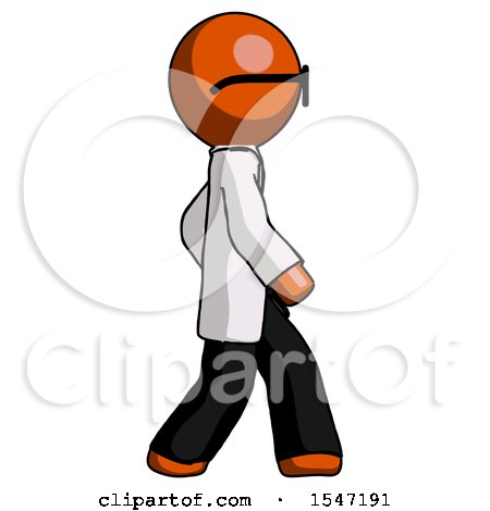 Orange Doctor Scientist Man Walking Right Side View by Leo Blanchette