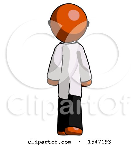 Orange Doctor Scientist Man Walking Away, Back View by Leo Blanchette