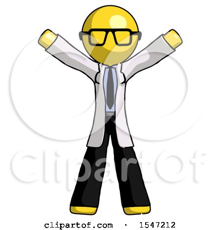 Yellow Doctor Scientist Man Surprise Pose, Arms and Legs out by Leo Blanchette