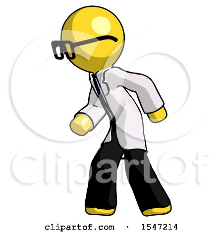 Yellow Doctor Scientist Man Suspense Action Pose Facing Left by Leo Blanchette